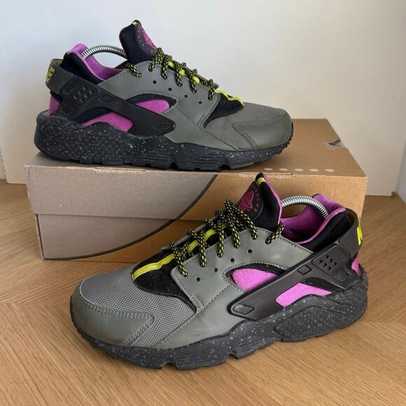 Nike Air Huarache Run River Rock Bright Cactus Men Sneakers- SZ Men 8- W 9.5 - Picture 8 of 13